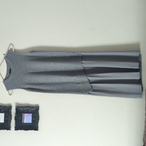 HP. Joseph Asymmetric Waist Drop Midi Dress In Grey - Picture 4 of 14